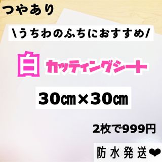 艶あり うちわ用 規定外 対応サイズ カッティングシート 白　2枚(アイドルグッズ)