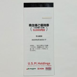 USMH 株主優待券 3000円分②(ショッピング)