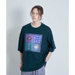 ジュンレッド(JUNRED)の【グリーン（30）】ButterflyプリントTシャツ(カットソー(長袖/七分))