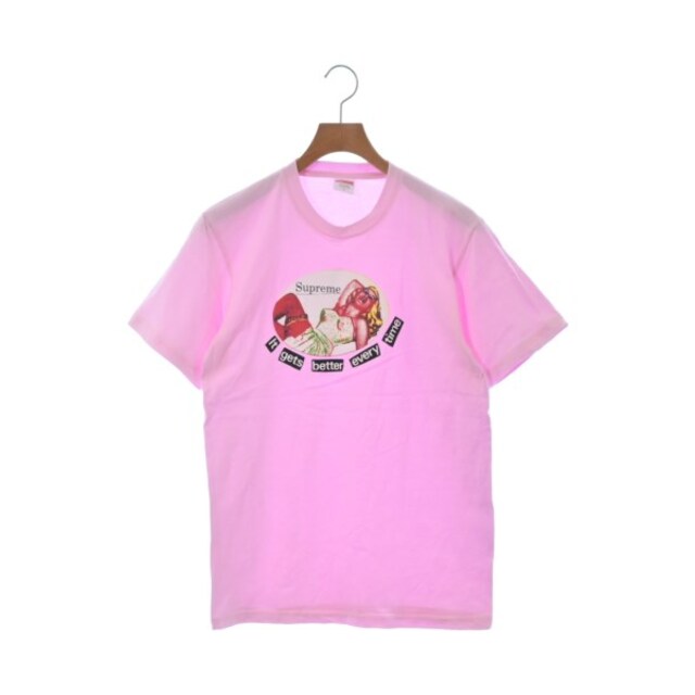Supreme シュプリーム Tシャツ・カットソー S ピンクx赤x白等半袖柄