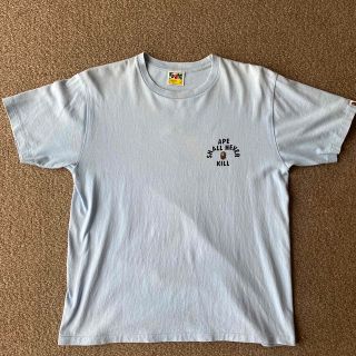 アベイシングエイプ(A BATHING APE)のA BATHING APE  Tシャツ 水色 バックプリント エイプ(Tシャツ/カットソー(半袖/袖なし))