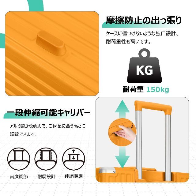 【新品】 AnyZip スーツケース キャリーケース L サイズ オレンジ