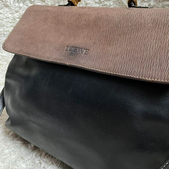 LOEWE(ロエベ)のLOEWE　ロエベ　ベラスケス　2way　ハンドバッグ　ヌバック　黒　ブラウン レディースのバッグ(ハンドバッグ)の商品写真