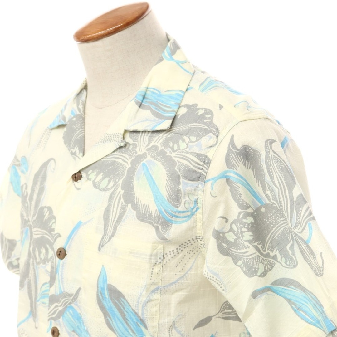【中古】【未使用】サンサーフ SUN SURF コットンリネン ハイビスカス柄 半袖シャツ オフホワイトxグレーxライトブルー【サイズM】【メンズ】 【未使用】サンサーフ SUN SURF コットンリネン ハイビスカス柄 半袖シャツ オフホワイトxグレーxライトブルー【サイズM】【メンズ】