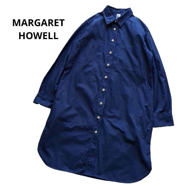 MARGARET HOWELL - マーガレットハウエル シャツワンピース 紺 M