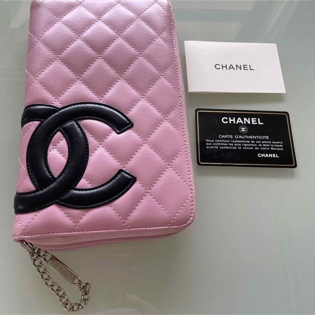 CHANEL 長財布　カンボン　ピンク