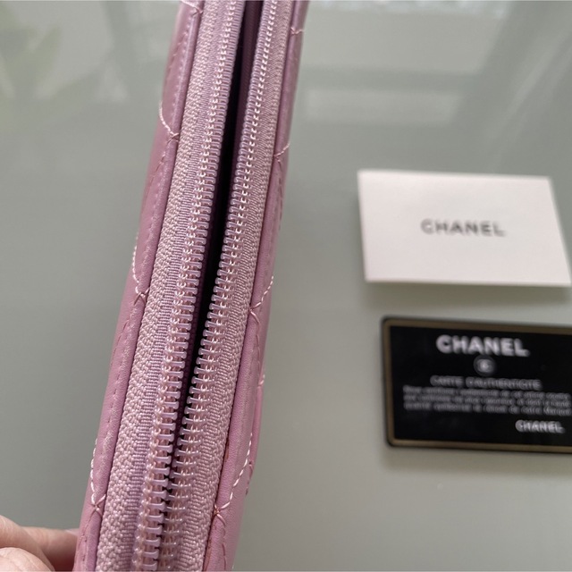 CHANEL 長財布　カンボン　ピンク