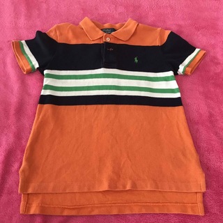 ポロラルフローレン(POLO RALPH LAUREN)のラルフローレン ポロシャツ size6 ボーダー　オレンジ　キッズ(Tシャツ/カットソー)