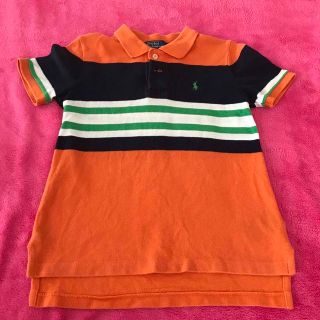 ポロラルフローレン(POLO RALPH LAUREN)のラルフローレン ポロシャツ size6 ボーダー　オレンジ　キッズ(Tシャツ/カットソー)