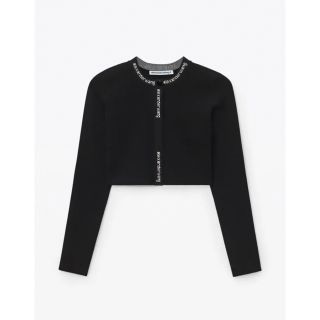 アレキサンダーワン(Alexander Wang)のalexander wang ストレッチニットジャガードロゴカーディガン XS(カーディガン)