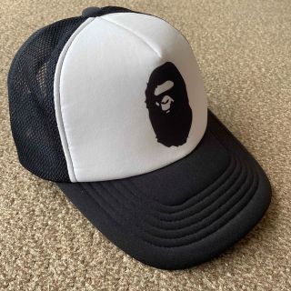 A BATHING APE - A BATHING APE メッシュ キャップ 黒 白 エイプ 猿の