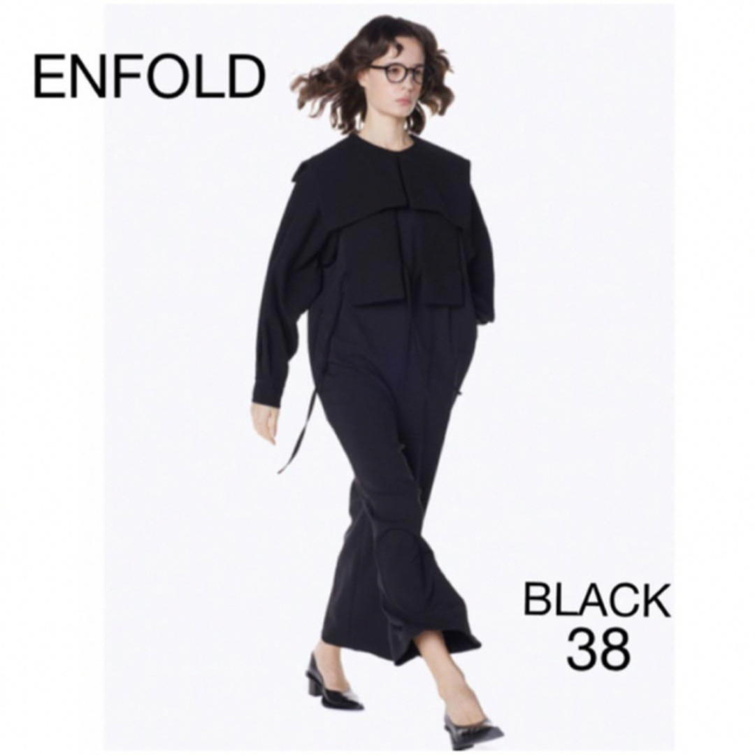 ENFOLD 2023SS BLOUSE ALL-IN-ONEブラック 38