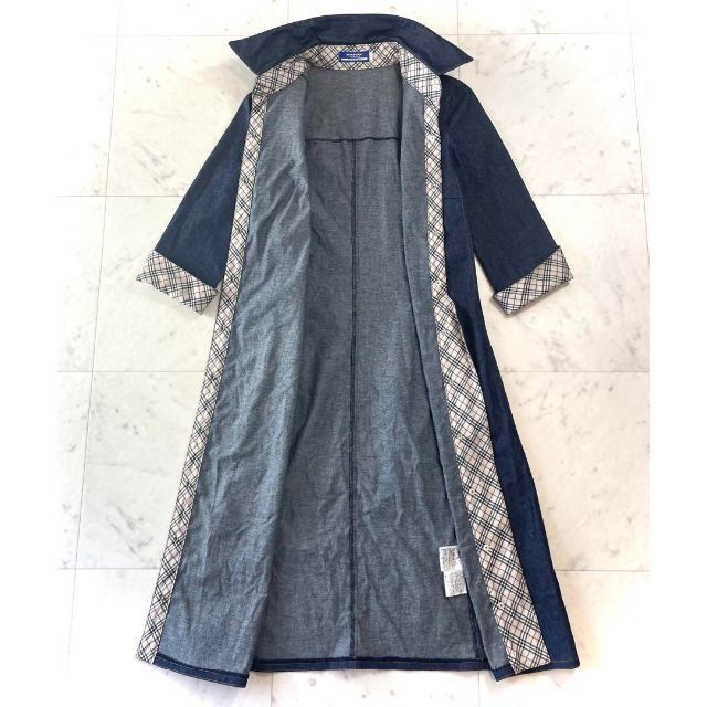 BURBERRY BLUE LABEL(バーバリーブルーレーベル)の美品♪バーバリーブルーレーベル デニムワンピース ノバチェック三陽商会38S〜M レディースのワンピース(ひざ丈ワンピース)の商品写真