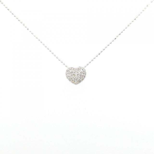 K18WG ハート ダイヤモンド ネックレス 0.24CT - ネックレス