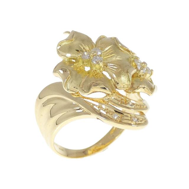 激安オンライン ショップ K18YG フラワー ダイヤモンド リング 0.16CT