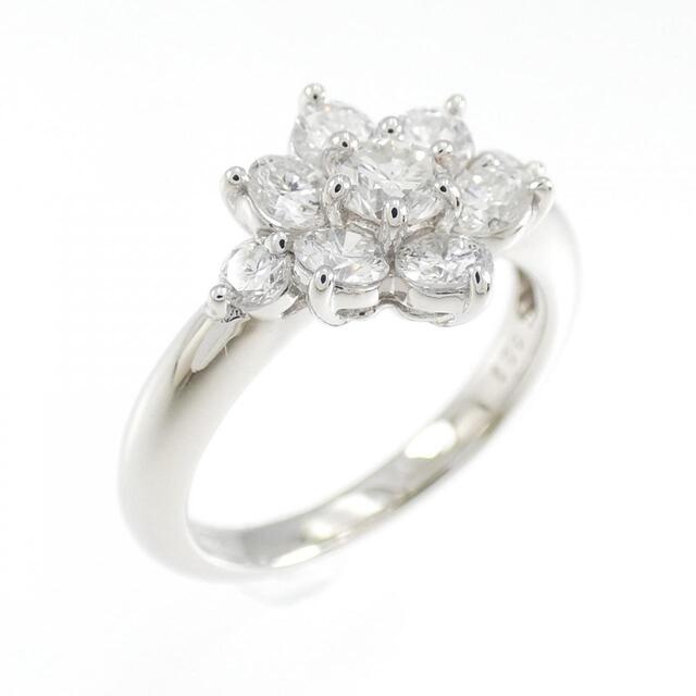 別倉庫からの配送】 フラワー PT ダイヤモンド 1.00CT リング リング