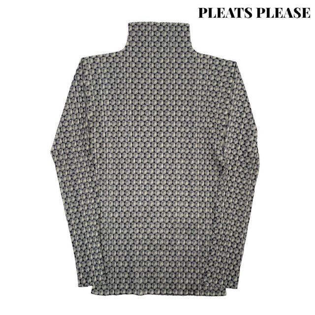 PLEATS PLEASE プリーツ プリーズ ドット ハイネック カットソー39cm袖丈