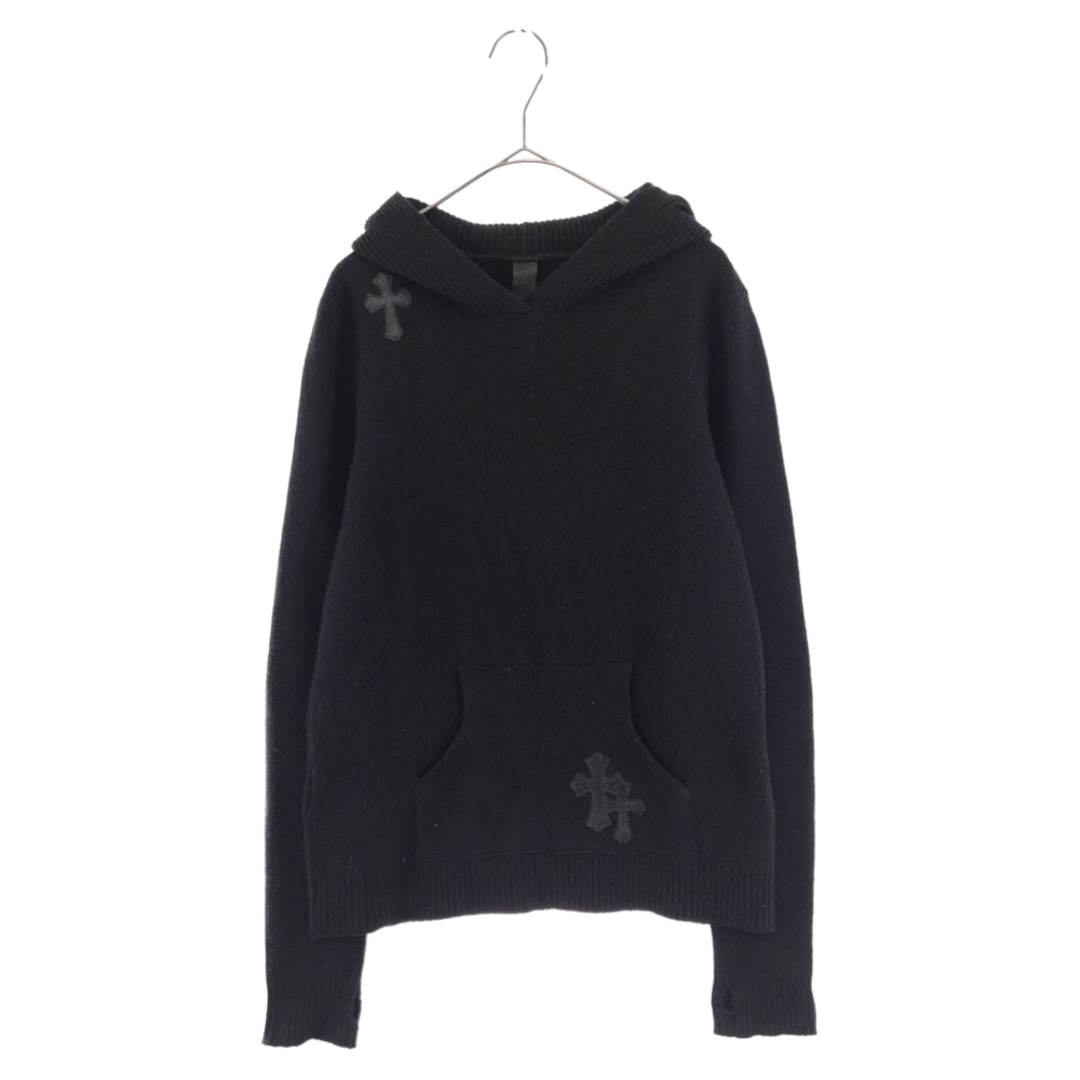 CHROME HEARTS クロムハーツ Y NOT Cashmere Knit Hoodie カシミヤニット クロスパッチ プルオーバーパーカー  ブラック | フリマアプリ ラクマ