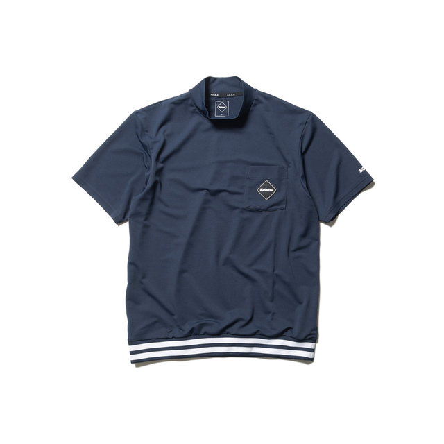 L FCRB RIBBED HEM S/S MOCKNECK TOP NAVY