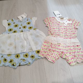 ベベ(BeBe)の【タグ付き】新品未使用/子供服まとめ売り/ベビー服セット売り/70/80/女の子(ロンパース)