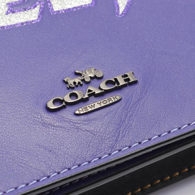 COACH(コーチ)のCOACH × DISNEY SLEEPY ショルダーウォレット レザー ダークパープル マルチカラー レディースのファッション小物(財布)の商品写真