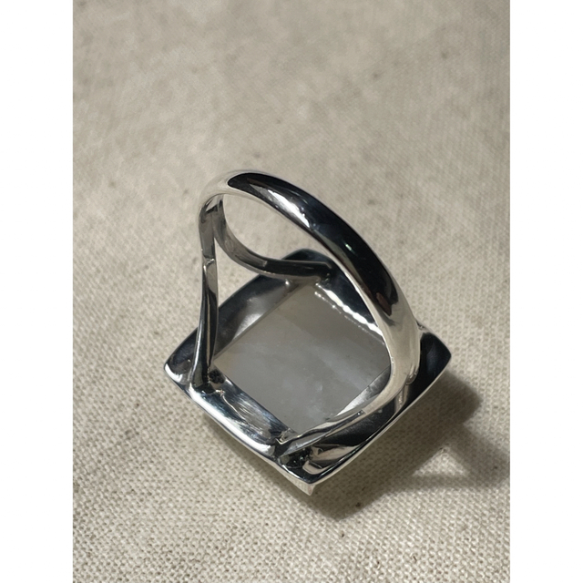 天然石シルバーリング　銀高純度　ブルースカイムーンストーン指輪　232-①rhか