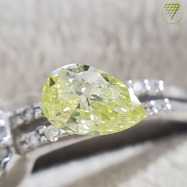 0.342 ct F.Grn-ish Yellow 天然 イエロー ダイヤモンド レディースのアクセサリー(リング(指輪))の商品写真