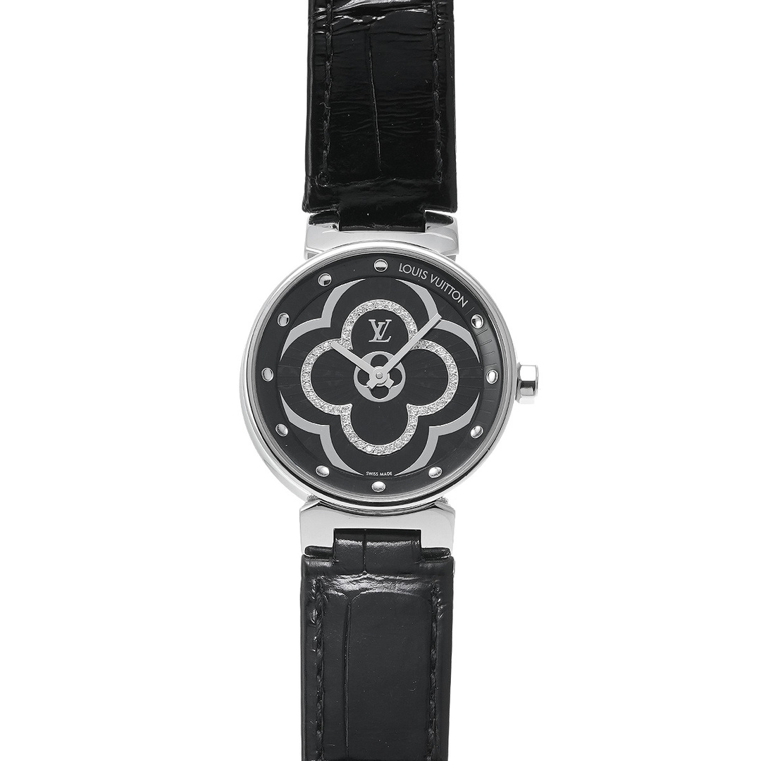 LOUIS VUITTON(ルイヴィトン)の中古 ルイ ヴィトン LOUIS VUITTON QA018Z ブラック /ダイヤモンド レディース 腕時計 レディースのファッション小物(腕時計)の商品写真