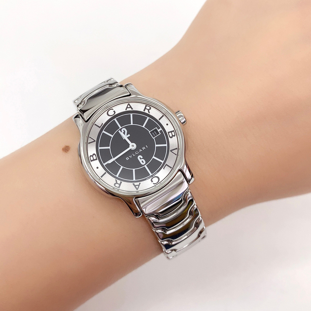 訳あり ブルガリ BVLGARI ST29S ソロテンポ デイト クォーツ レディース _758660SS×SS文字盤色