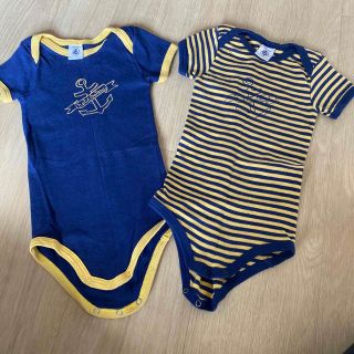 プチバトー(PETIT BATEAU)の☆Sheena様☆プチバトー  ロンパース2枚セット　12m74cm(ロンパース)