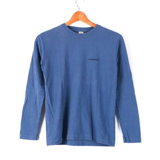モンベル(mont bell)のモンベル 長袖Tシャツ ロゴT 無地 クルーネック トップス アウトドア トレッキング 日本製 レディース Sサイズ ブルー mont-bell(Tシャツ(長袖/七分))