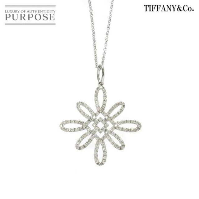 ティファニー TIFFANY&Co. ダイヤ ネックレス 45cm K18 WG ホワイト