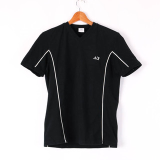 アルマーニエクスチェンジ(ARMANI EXCHANGE)のアルマーニエクスチェンジ 半袖Tシャツ ロゴT Vネック ライン トップス ストレッチ レディース Mサイズ ブラック ARMANI EXCHANGE(Tシャツ(半袖/袖なし))