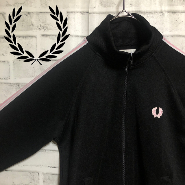 90s⭐️Fred Perry トラックジャケット 刺繍月桂樹 ビンテージ 黒