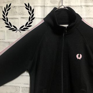 フレッドペリー(FRED PERRY)の90s⭐️Fred Perry トラックジャケット 刺繍月桂樹 ビンテージ 黒(ジャージ)