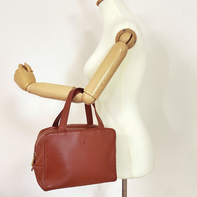 LOEWE ロエベ ハンドバッグ ミニボストン ナッパレザー ブラウン