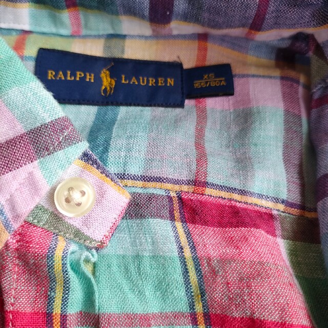 POLO RALPH LAUREN(ポロラルフローレン)のキレイカラー☆大人気！チェック半袖リネンシャツ♪ レディースのトップス(シャツ/ブラウス(半袖/袖なし))の商品写真