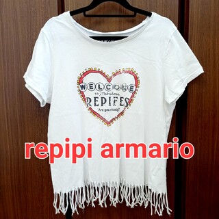 レピピアルマリオ(repipi armario)のレピピ 　裾フリンジ　Tシャツ(Tシャツ/カットソー)