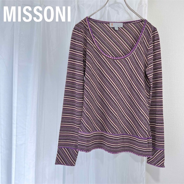 約58cm肩幅MISSONI ミッソーニ　サマーニット　プルオーバー　シャツ　トップス