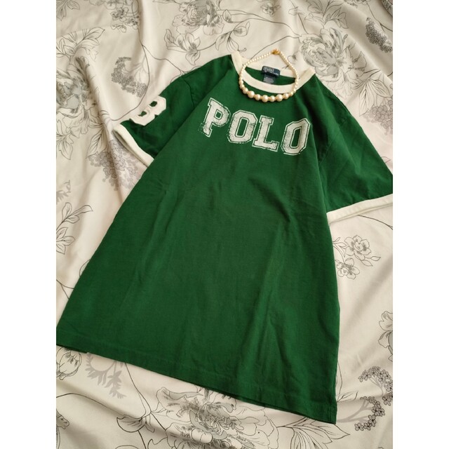 POLO RALPH LAUREN(ポロラルフローレン)の未使用品☆ロゴプリント 半袖カットソー リンガーネック レディースのトップス(Tシャツ(半袖/袖なし))の商品写真