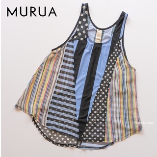 ムルーア(MURUA)のMURUA　ムルーア　タンクトップ　ノースリーブ　袖なし　透け感(Tシャツ(半袖/袖なし))
