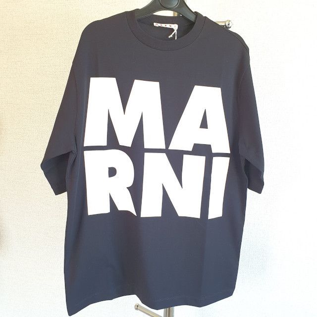 【新品・未使用】MARNI KIDS ロゴプリントコットンTシャツブラック12Yキッズ服女の子用(90cm~)