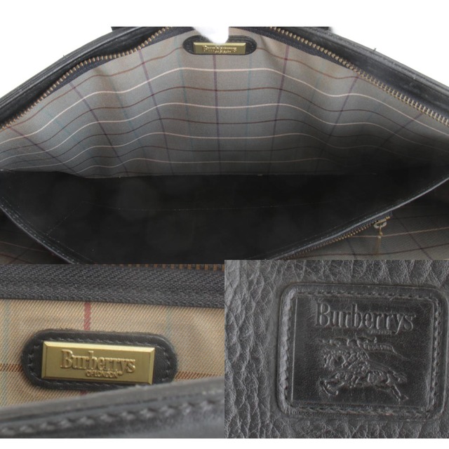 BURBERRY(バーバリー)の『USED』 BURBERRY バーバリー ビジネスバッグ レザー ブラック【中古】 メンズのバッグ(ビジネスバッグ)の商品写真