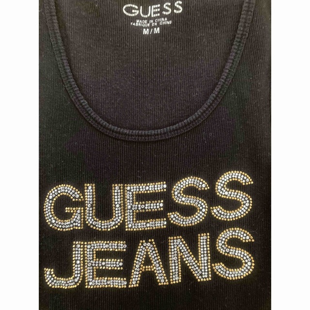 GUESS(ゲス)のGUESS JEANS キャミソール 綿１００％　ビーズ　M 黒 レディースのトップス(キャミソール)の商品写真