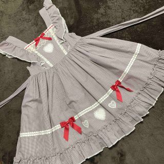 アンジェリックプリティー(Angelic Pretty)のPetite Gingham Heartジャンパースカート(ひざ丈ワンピース)