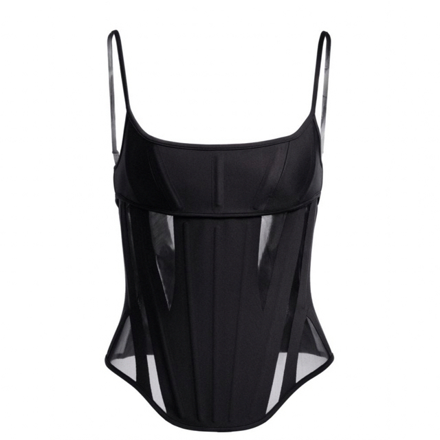 メッシュパネルコルセットトップス h&m mugler 38 | escolalf.com.br