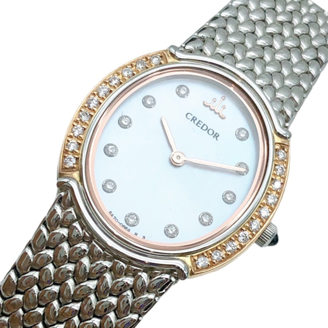 SEIKO(セイコー)のセイコー SEIKO CREDOR　ジグノホワイトシェル シルバー/ピングゴールド ステンレススチール×ピングゴールド×ダイヤモンド クオーツ レディース 腕時計 レディースのファッション小物(腕時計)の商品写真