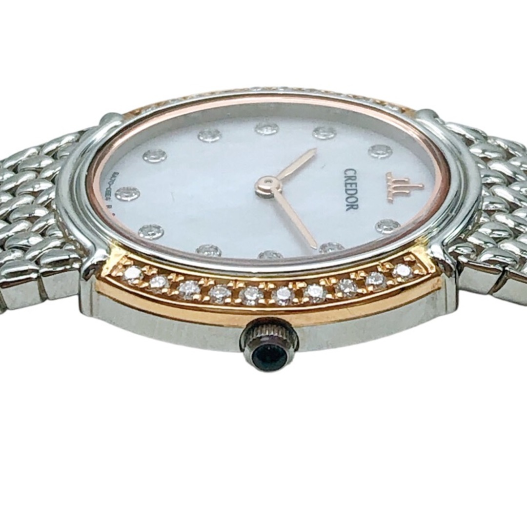 SEIKO(セイコー)のセイコー SEIKO CREDOR　ジグノホワイトシェル シルバー/ピングゴールド ステンレススチール×ピングゴールド×ダイヤモンド クオーツ レディース 腕時計 レディースのファッション小物(腕時計)の商品写真