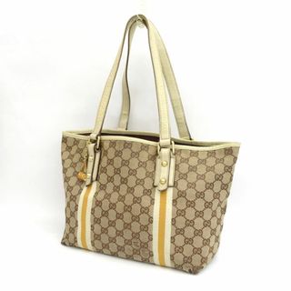 グッチ(Gucci)のGUCCI / グッチ ◆GGキャンバス シェリーライン チャーム付き トートバッグ 137396 【バッグ/バック/BAG/鞄/カバン】 ブランド  [0220395301](バッグ)