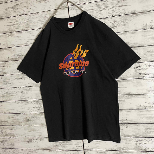 超人気モデル】シュプリーム デカロゴ ファイヤーパターン 即完売 T